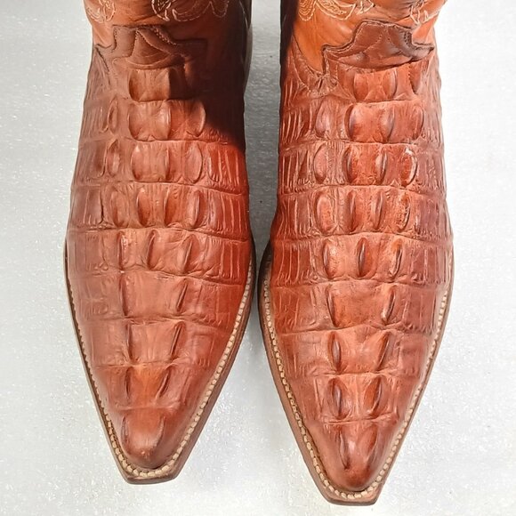 Borrego Caiman Belly Cowboy Boots MX 25.5 / US 8.5 Exotic Western VGUC - Picture 12 of 16